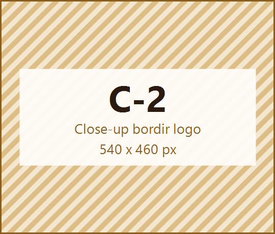Close-up bordir logo brand di dada apron