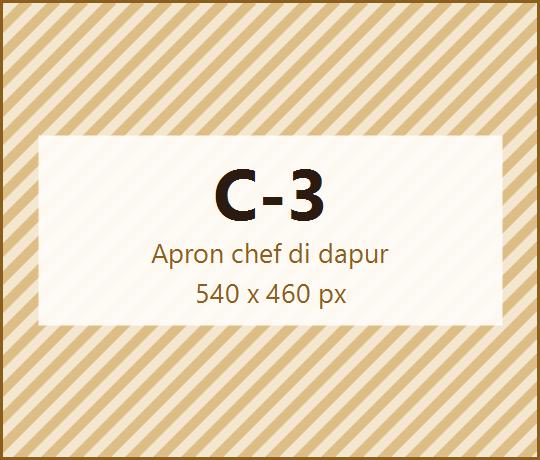 Apron chef sedang dipakai bekerja di dapur